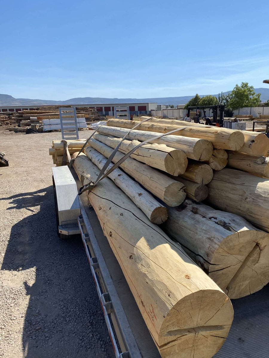 Hand peeled logs