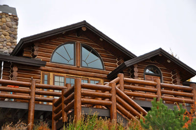 Milled Log Railing with Sashco Stain